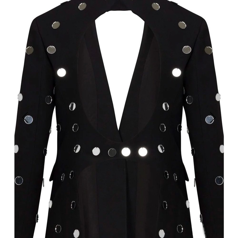 Black and Silver Women's Blazer Delfi Collective Ray Jacket Stylish - Picture 3 of 10